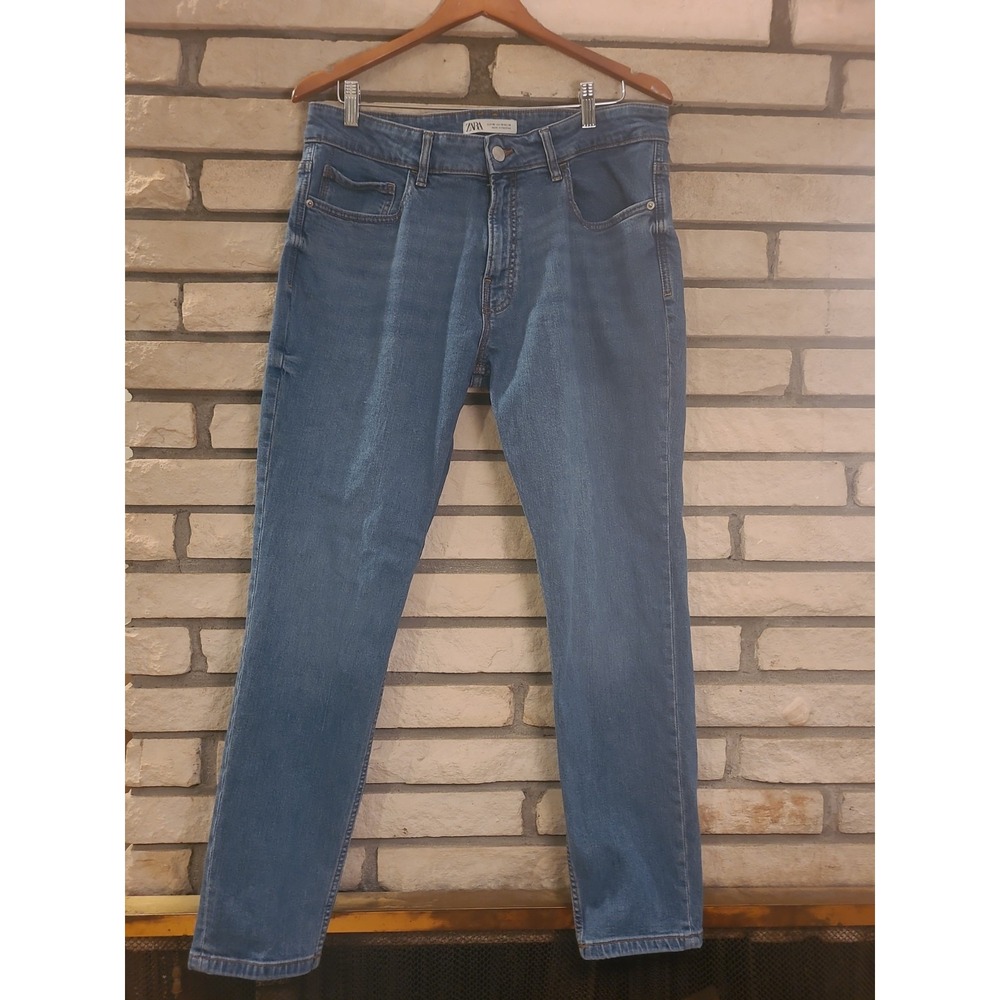 Zara Medium Blue Wash Denim Jeans Men's (36x30) 98% Cotton